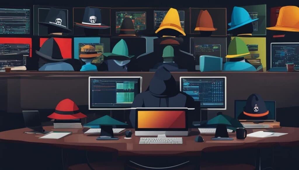 Different hats in the hacking community